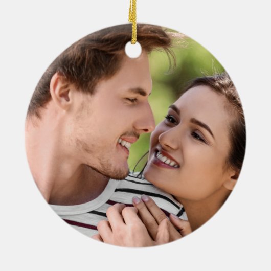 Foto Black Gold Erster Weihnachtsmann Mrs. Keramik Ornament (Hinten)