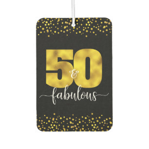 Foto Black Gold Foil 50 Fabelous Geburtstag Custom Autolufterfrischer