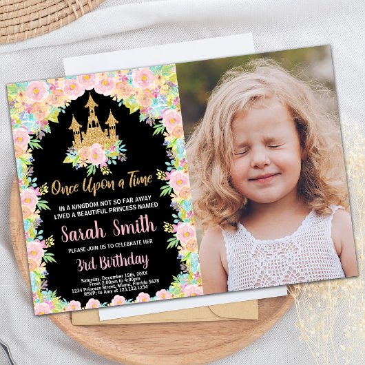 Foto Black Golden Princess Einladung zum Geburtsta