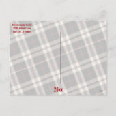 Foto Black Gray Kariert Gold Script Weihnachten (Rückseite)