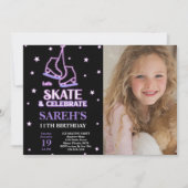 Foto Black Ice Skaten Geburtstag Einladungen (Vorderseite)