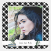 Foto Black Karo Weihnachtsgeschenk Aufkleber (Vorderseite)