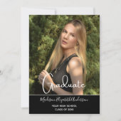 Foto Black Modern High School Graduation Party Einladung (Vorderseite)