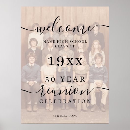 Foto Black Script Class 50. Wiedersehen Willkommen Poster (Vorne)