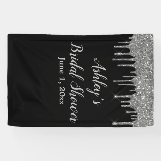 Foto "Black & Silver Brautparty Background" Banner (Horizontal)