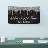 Foto "Black & Silver Brautparty Background" Banner (Messe)