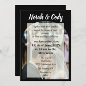 Foto Black stilvoll Hochzeit Einladung (Vorne/Hinten)