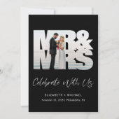 Foto Black Wedding Reception Einladung (Vorderseite)