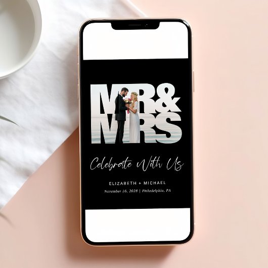 Foto Black Wedding Reception Einladung