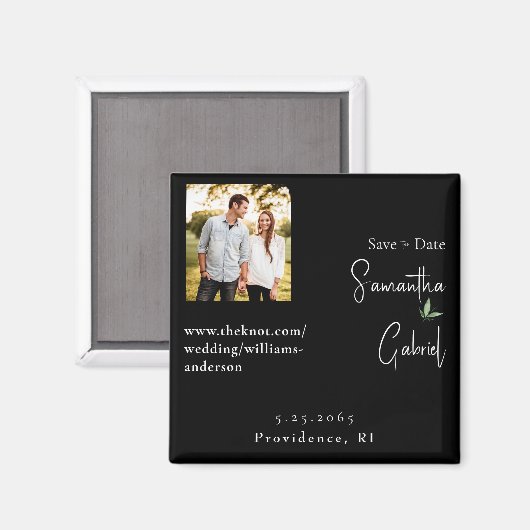 Foto Black Wedding Save the Date Magnet (Vorderseite/Rückseite)