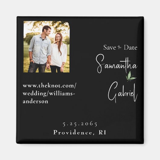 Foto Black Wedding Save the Date Magnet (Vorne)