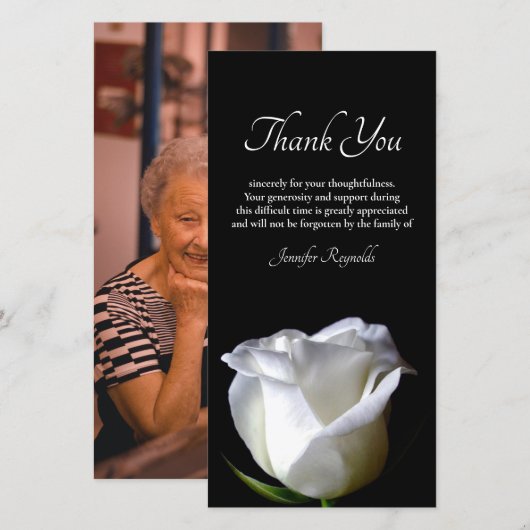 Foto Black & White Beileid Beerdigung Danke (Vorne/Hinten)