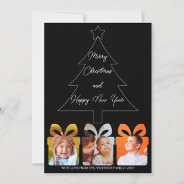 Foto Black & White Einzigartig Moderne frohe Weihn Feiertagskarte