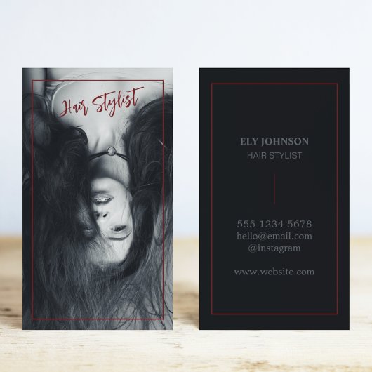 Foto Black & White Friseur Visitenkarte