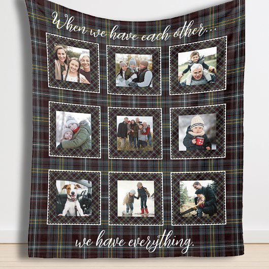 Foto Blanket der Familie Rustikales Patchwork Kari Fleecedecke