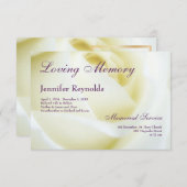 Foto Bläserweiße Rose Beerdigung oder Gedenkfeier Ankündigung (Vorne/Hinten)