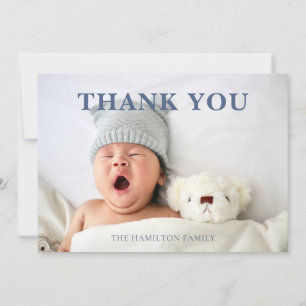 Foto Blau Baby Shower Bibelvers Vielen Dank Dankeskarte