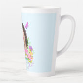 Foto Blau des Nassblattmonogramms Milchtasse (Rechts)
