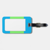 Foto Blau und grüne Gepäckmarke Gepäckanhänger (Rückseite horizontal)