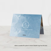 Foto, blaue Classic Monogramm, Wasserfarbensehen Dankeskarte