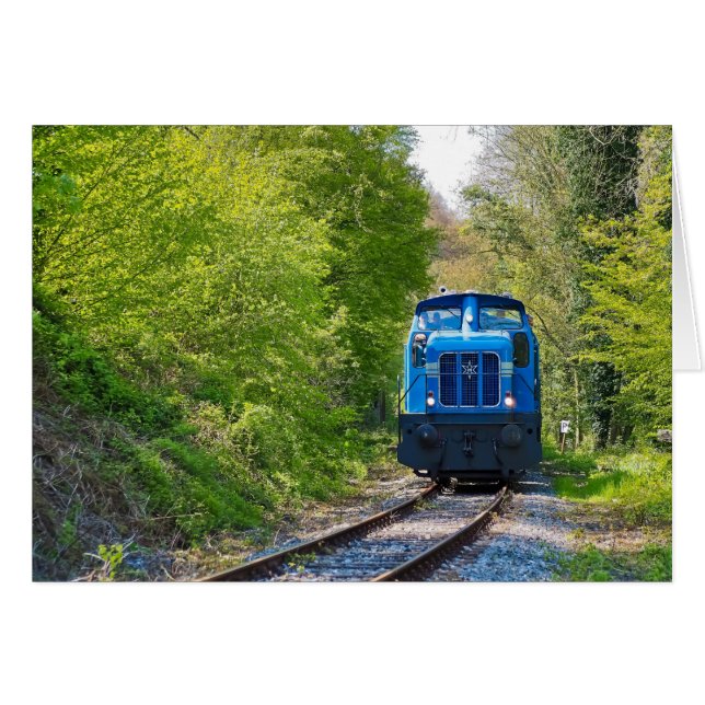 Foto "Blaue Lokomotive" Hinweis (Vorderseite (Horizontal))