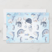 Foto Blauer Meeresschildkröte 1. Geburtstag Einladung (Rückseite)