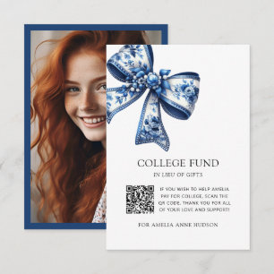 Foto Blaues Blumenband QR-Code Hochschulfonds Begleitkarte