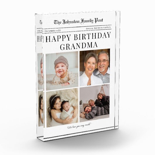 Foto Block Geburtstagsfoto Collage für Oma (Links)