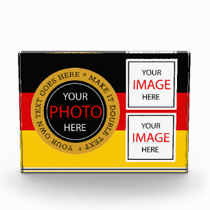 Foto-Block mit deutscher Flagge und Glasrahmen für Fotoblock
