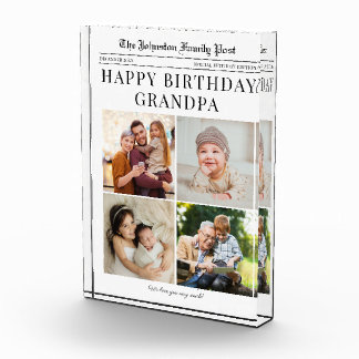 Foto Block, Zeitungsfoto Collage für Opa