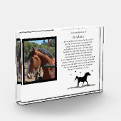 Foto-Blockade für Pferde mit spirituellem Gedicht Fotoblock (Links)