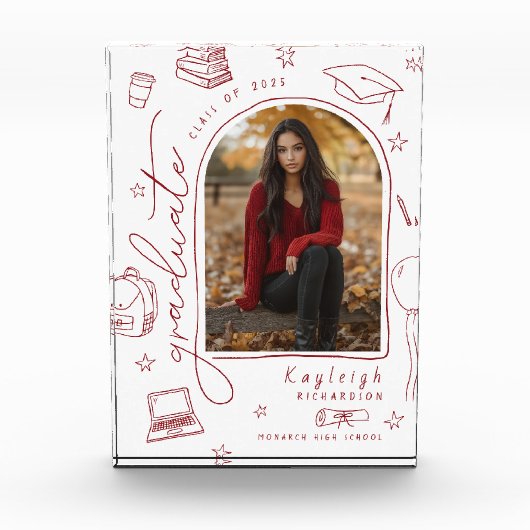 Foto-Blockblock mit weißem Retro-Handgezogenem Abs Fotoblock (Vorderseite)