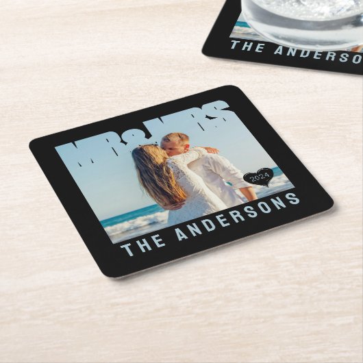 Foto Blockname Rechteckiger Pappuntersetzer (angewinkelt)