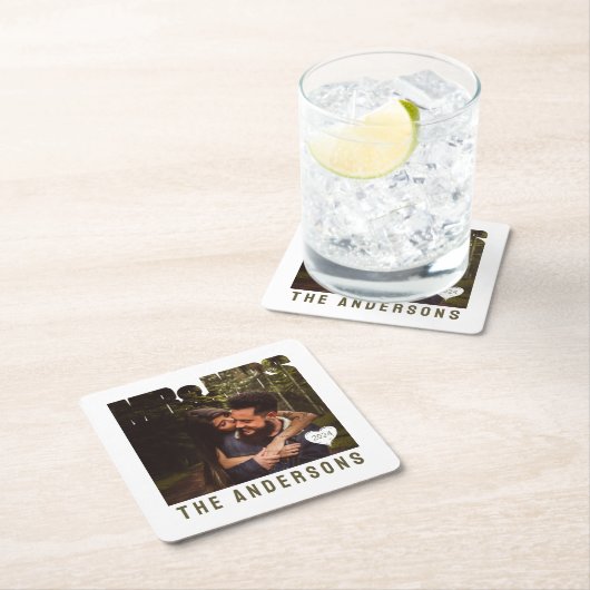 Foto Blockname Rechteckiger Pappuntersetzer (Vor Ort)