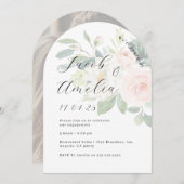 Foto Bloral Blush Moderne Arschförderung Party Einladung (Vorne/Hinten)