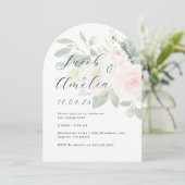 Foto Bloral Blush Moderne Arschförderung Party Einladung (Stehend Vorderseite)