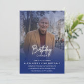 Foto Blue Birthday Dinner 82. Geburtstag Einladung (Stehend Vorderseite)