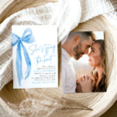 Foto Blue Bow Sie bindet das Brautparty des Knoten Einladung