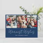 Foto Blue Christmas Feiertagskarte (Stehend Vorderseite)