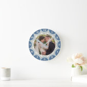 Foto Blue Coastal Sunburst Personalisiert Runde Wanduhr (Zuhause)