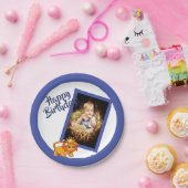 Foto-Blue-Geburtstagsjunge Pappteller (Party)