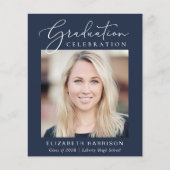 Foto Blue Graduation Party Einladung (Vorderseite)