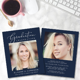 Foto Blue Graduation Party Einladung