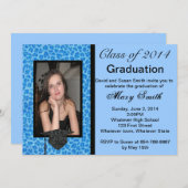 Foto Blue Leopard Abschluss Einladung (Vorne/Hinten)