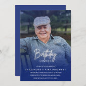 Foto Blue Shadow Geburtstag Abendessen 93. Geburts Einladung (Vorne/Hinten)