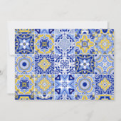 Foto Blue tiles Lemons Wedding Save The Date (Rückseite)