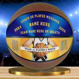 Foto Blue und Gold Personalisiert Basketball Ball