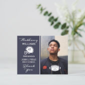 Foto Blue | White Abschluss Postcard Postkarte (Stehend Vorderseite)