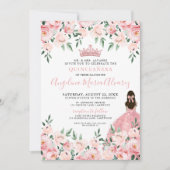 Foto Blues Rosa Quinceanera Einladung (Vorderseite)