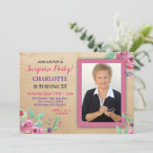 Foto-Blume für Frauen Rustikale Einladung (Stehend Vorderseite)